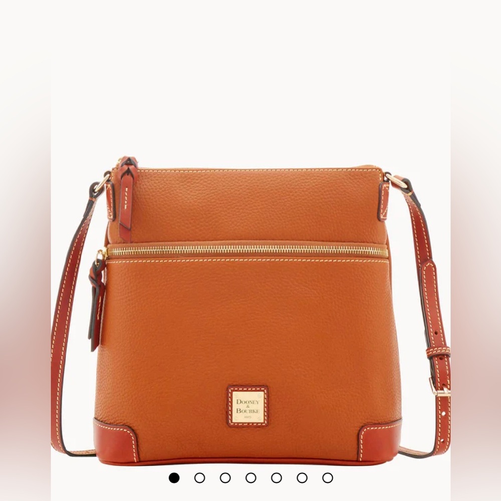 Dooney & Bourke Tan Caramel Pebble Grain Leather Crossbody Shoulder Bag